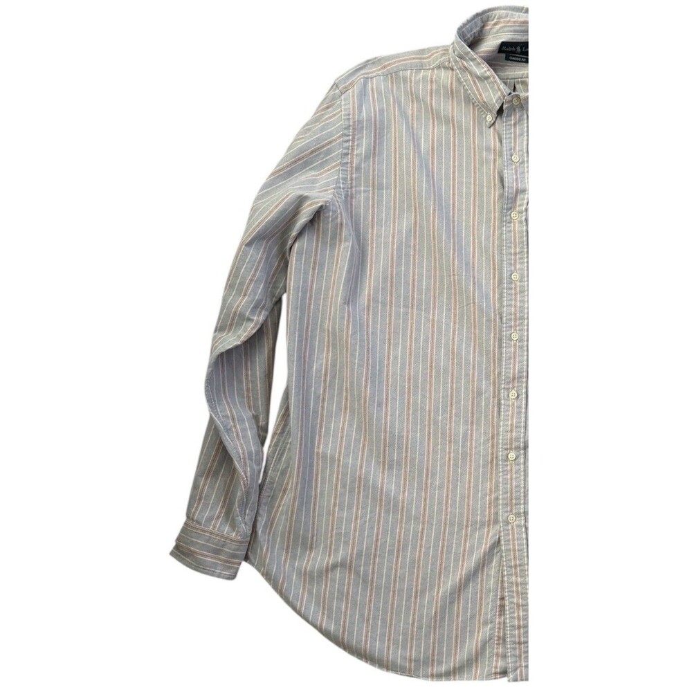 Ralph Lauren Classic Fit Blue Striped Button-Down Shirt Men's Size 2XLT Tall - Picture 3 of 6